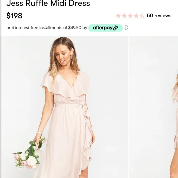 knee length dresses for ladies Reese Ruffle Dress ~ Champagne Luxe Satin – Show Me Your Mumu main image 0